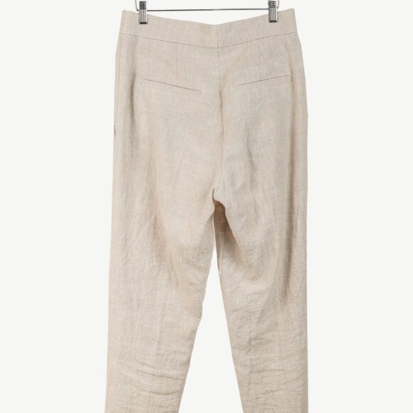 Brunello Cucinelli SS/23 Cream Glen-Plaid Linen Cuffed Trousers - Picture 2 of 10